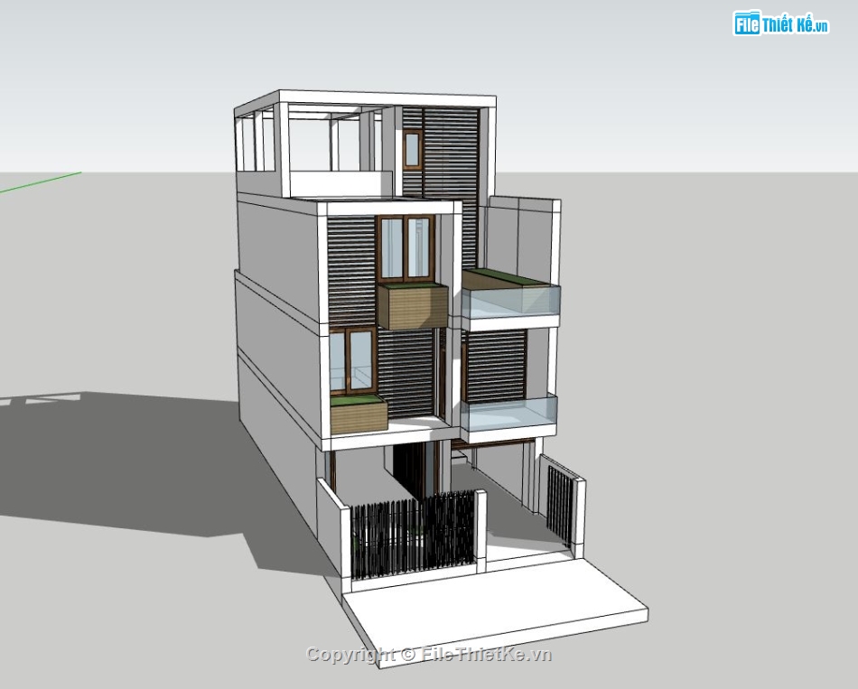 nhà phố 3 tầng,nhà 3 tầng,model su nhà phố 3 tầng