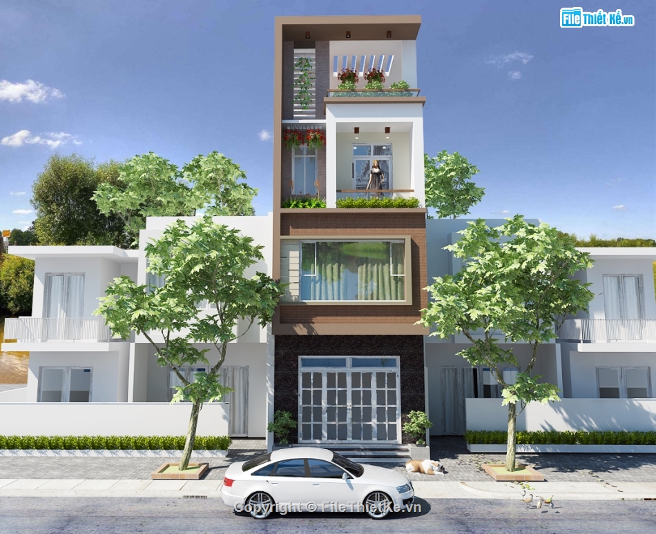 Thiết kế nhà phố 4 tầng 5x12m,nhà 4 tầng,Thiết kế nhà phố,file sketchup nhà phố 4 tầng,Nhà phố 5x12m