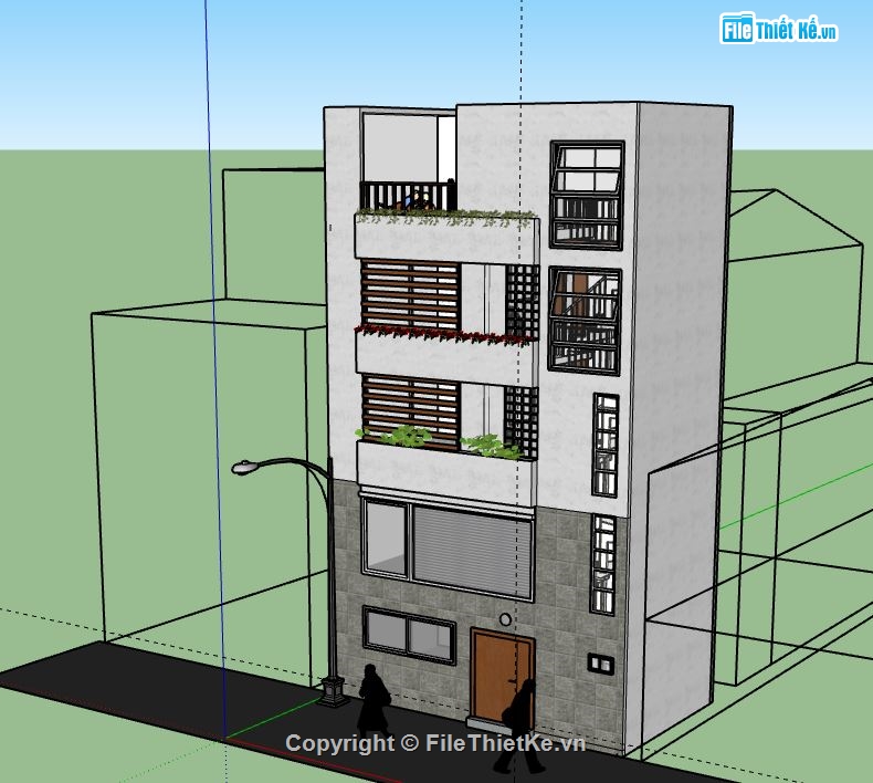 Nhà phố 5 tầng,model su nhà phố 5 tầng,file sketchup nhà phố 5 tầng,nhà phố 5 tầng file sketchup