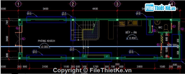 Thiết kế nhà phố,nhà phố tầng lệch,Nhà phố lệch tầng,bản vẽ nhà phố