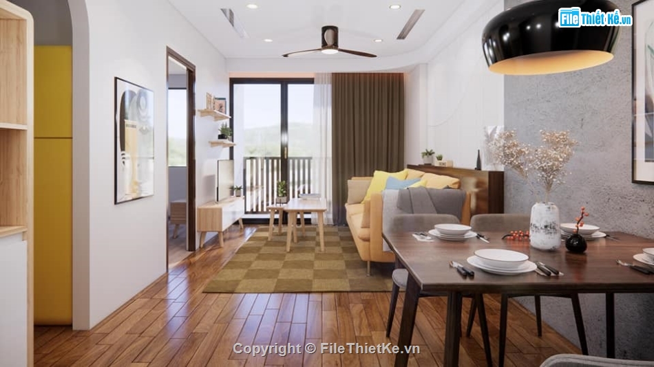 nội thất chung cư,sketchup nội thất,Thiết kế nội thất chung cư,model su nội thất chung cư