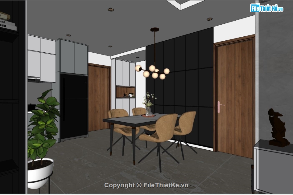 Thiết kế nội thất,Thiết kế nội thất chung cư,sketchup nội thất chung cư,file sketchup nội thất chung cư