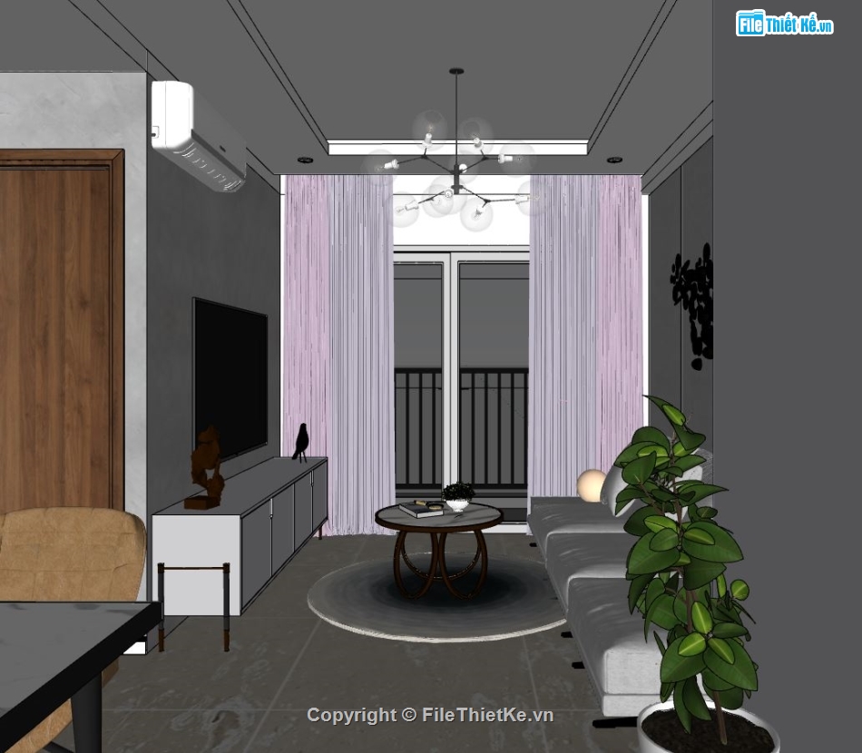 Thiết kế nội thất,Thiết kế nội thất chung cư,sketchup nội thất chung cư,file sketchup nội thất chung cư