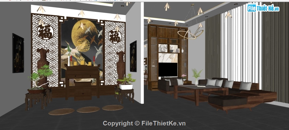 nội thất nhà 1 tầng file su,sketchup nội thất gia đình,sketchup nội thất nhà ở,dựng file su nội thất nhà