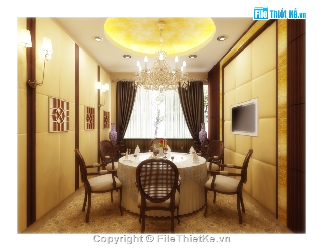 Thiết kế nội thất nhà hàng Vip,file cad chi tiết nhà hàng,phối cảnh nhà hàng