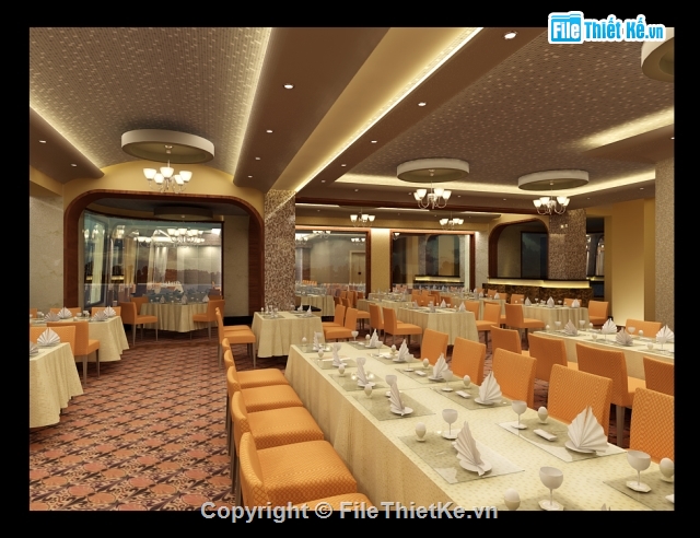 Thiết kế nội thất nhà hàng Vip,file cad chi tiết nhà hàng,phối cảnh nhà hàng