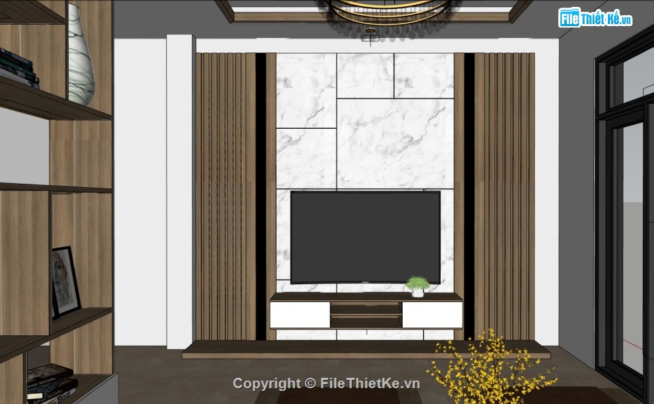 nội thất phòng khách,Thiết kế nội thất phòng khách,nội thất phòng bếp,file sketchup nội thất khách bếp