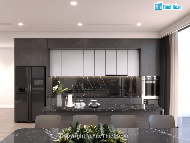 thiết kế nội thất chung cư su,nội thất phòng khách bếp,mẫu sketchup nội thất phòng khách,thiết kế nội thất phòng bếp,model su nội thất chung cư