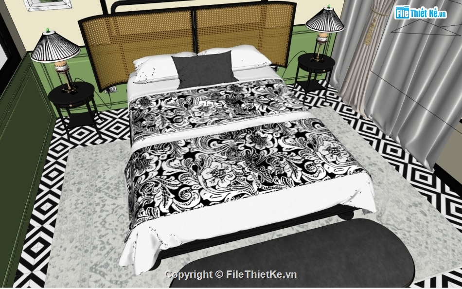 Thiết kế nội thất phòng ngủ,file sketchup phòng ngủ,nội thất phòng khách,file sketchup phòng khách,sketchup nội thất phòng bếp