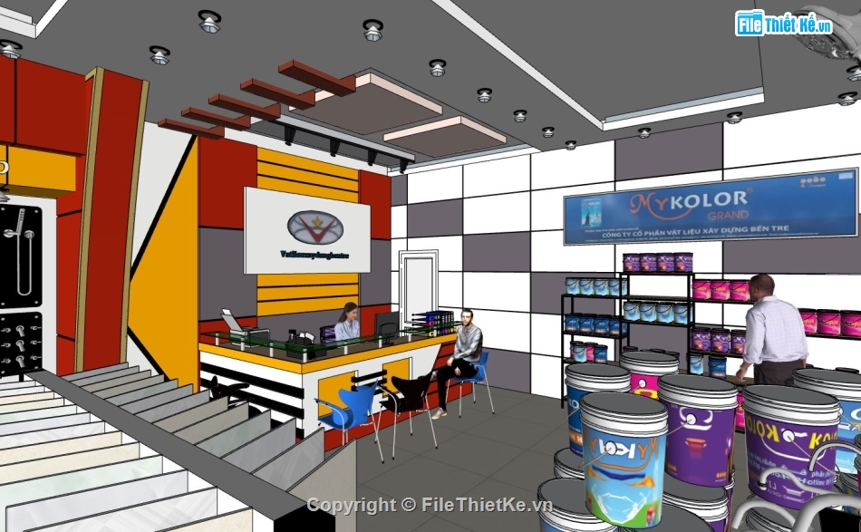 Thiết kế nội thất,Thiết kế nội thất showroom,model sketchup nội thất showroom