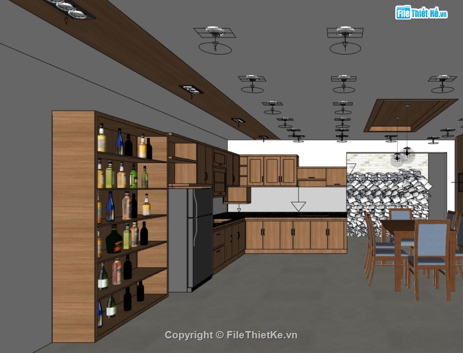 phòng bếp,Thiết kế phòng bếp đẹp,model su phòng bếp,phòng bếp sketchup