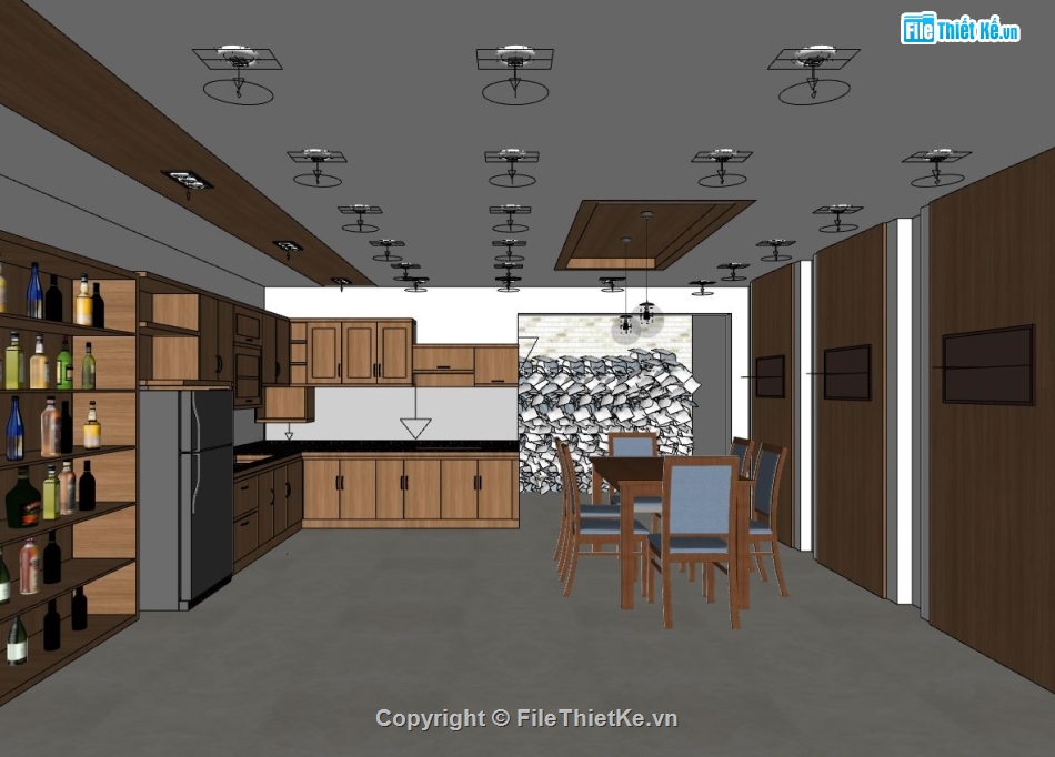 phòng bếp,Thiết kế phòng bếp đẹp,model su phòng bếp,phòng bếp sketchup