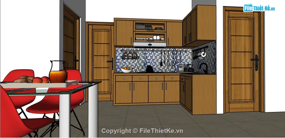 su phòng bếp,sketchup phòng bếp,file 3d sketchup phòng bếp