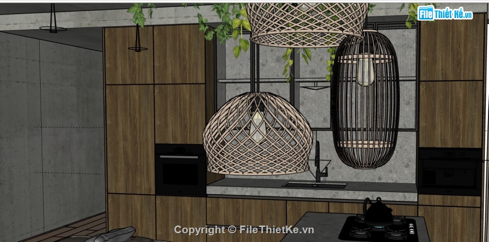 phòng bếp file su,file su phòng bếp,phòng bếp sketchup,phòng bếp file sketchup