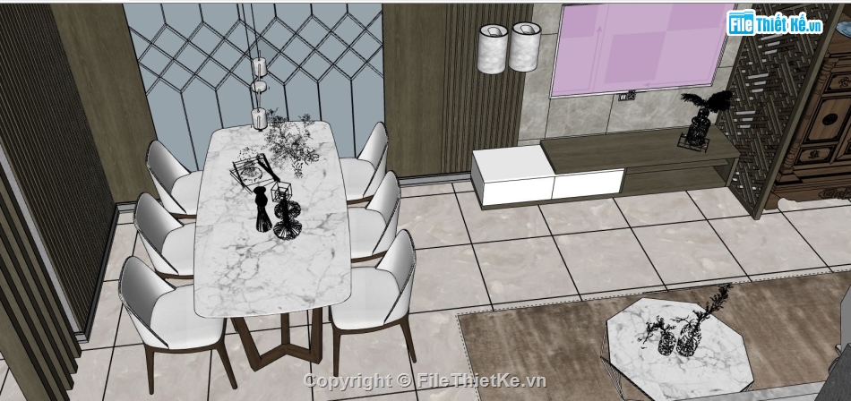 nội thất phòng khách bếp,dựng 3dsu khách bếp,3d phòng khách bếp,nội thất khách bếp sketchup