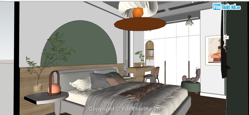 su phòng ngủ,3d phòng ngủ,phòng 3d đẹp,model sketchup phòng ngủ