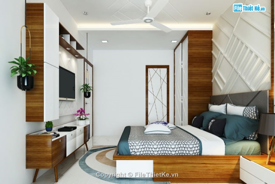 su phòng ngủ,sketchup phòng ngủ,model su phòng ngủ