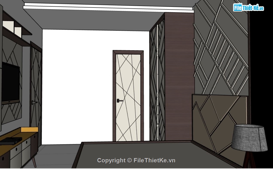 su phòng ngủ,sketchup phòng ngủ,model su phòng ngủ