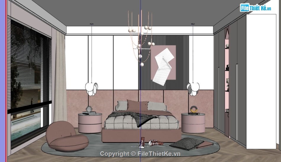 model sketchup phòng ngủ,file su phòng ngủ,sketchup phòng ngủ hiện đại,model phòng ngủ file su