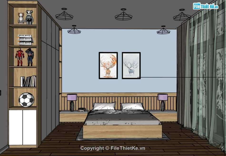 phòng ngủ sketchup,phòng ngủ model su,model su phòng ngủ,file sketchup phòng ngủ,phòng ngủ file su