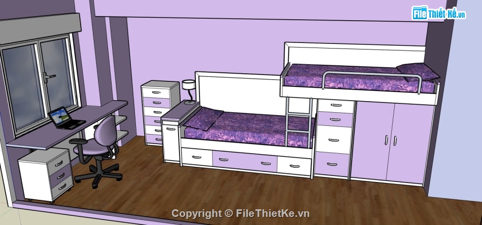 mẫu phòng ngủ mới nhất,file sketchup phòng ngủ,Thiết kế phòng trà,file 3d phòng ngủ