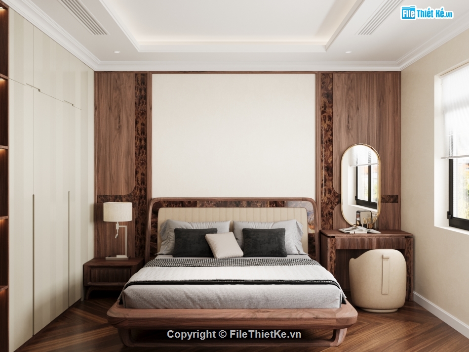 Thiết kế,model phòng ngủ hiện đại,thiết kế phòng ngủ hiện đại,óc chó,walnut