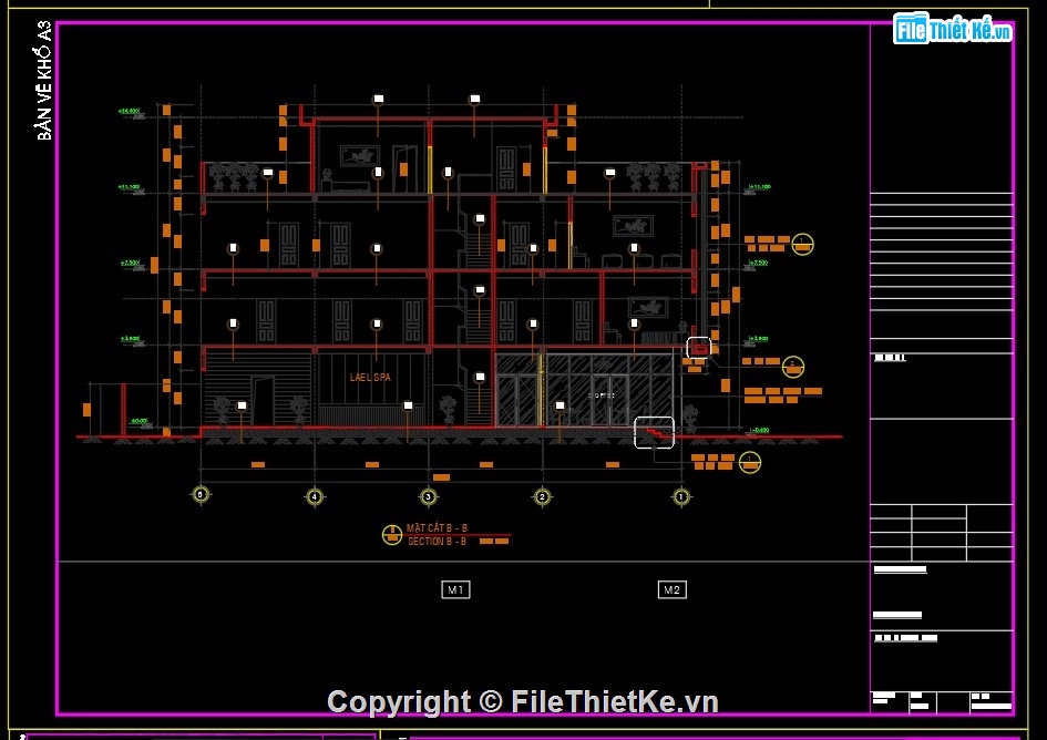 4 tầng,quán cà phê 4 tầng,cad quán cà phê 4 tầng