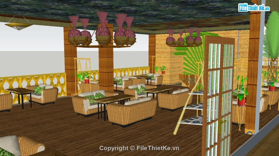 sketchup quán cafe,cafe sketchup,quán cafe sketchup,model su quán cafe