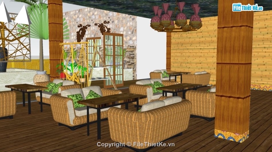 sketchup quán cafe,cafe sketchup,quán cafe sketchup,model su quán cafe