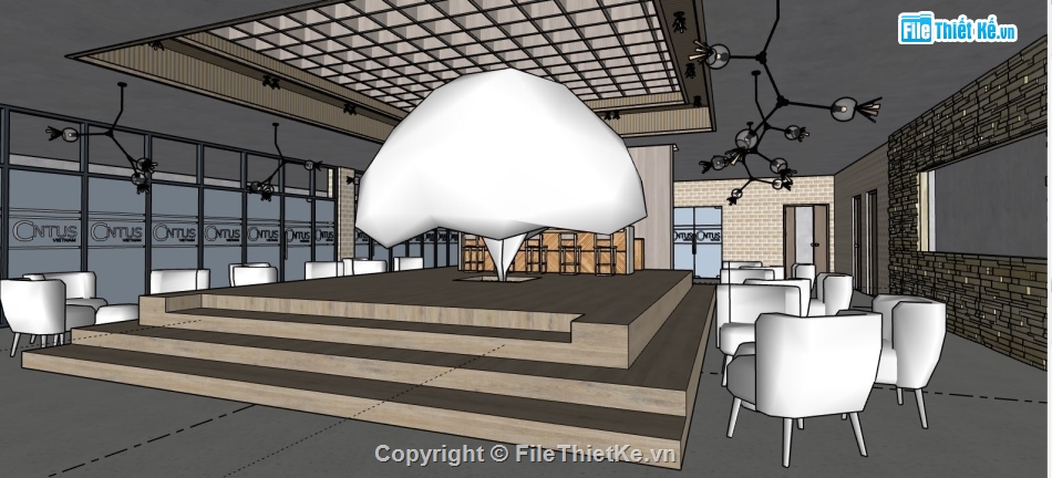 quán cafe file sketchup,file 3d sketchup,sketchup quán cafe