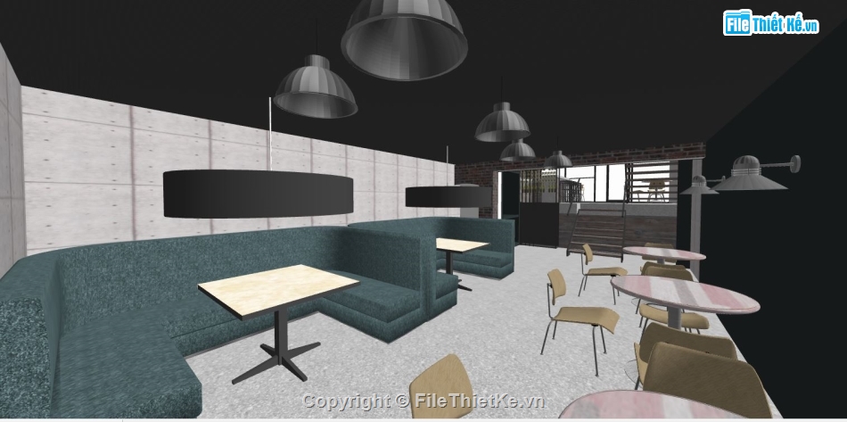 sketchup quán cafe,quán cafe sketchup,sketchup cafe