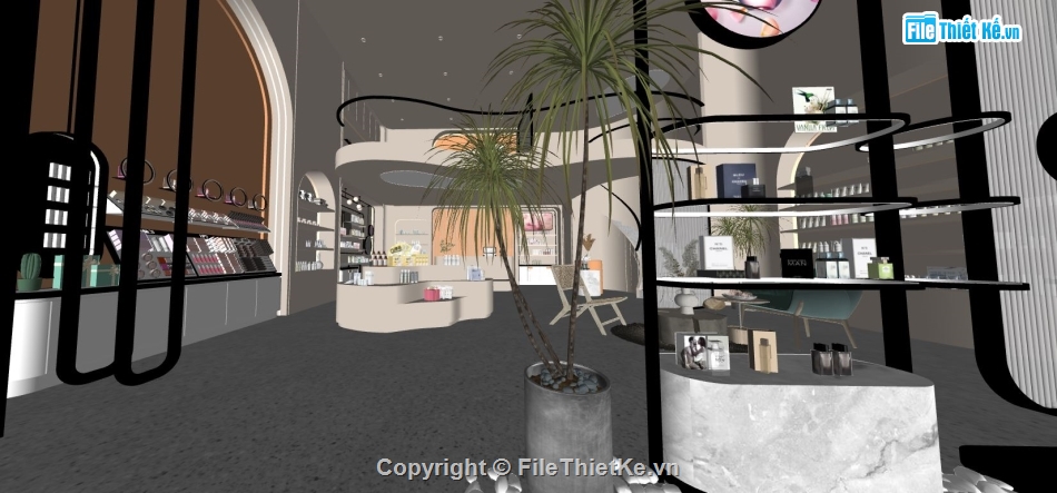 sketchup shop mỹ phẩm,su shop mỹ phẩm,sketchup mỹ phẩm