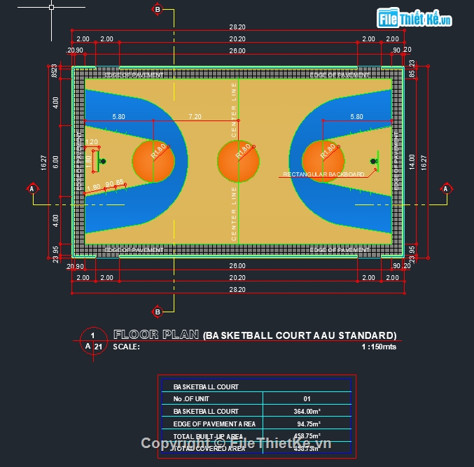 thiết kế sân bóng rổ file cad,autocad thiết kế sân bóng rổ,bản vẽ sân bóng rổ