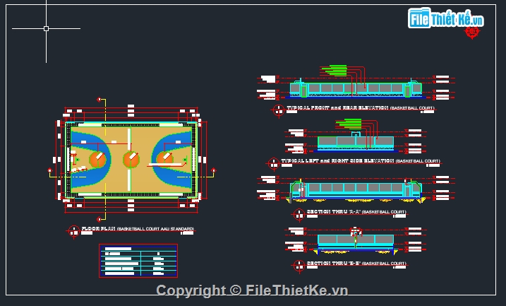 thiết kế sân bóng rổ file cad,autocad thiết kế sân bóng rổ,bản vẽ sân bóng rổ