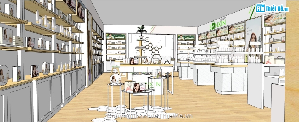 shop mỹ phẩm,su shop mỹ phẩm,Sketchup shop mỹ phẩm