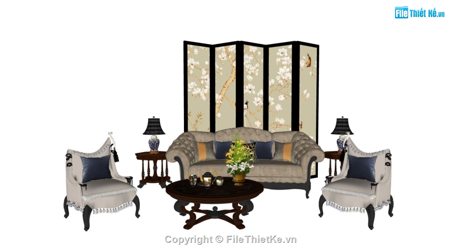 nội thất phòng khách,phòng khách đẹp,phòng khách tân cổ điển,file sketchup phòng khách