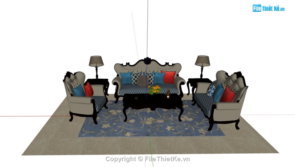 nội thất phòng khách,phòng khách đẹp,phòng khách tân cổ điển,file sketchup phòng khách