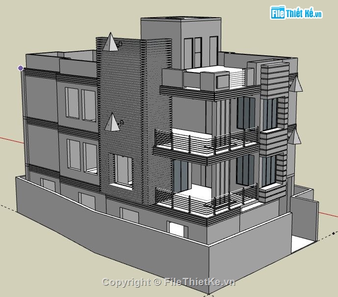 Biệt thự 3 tầng,file su biệt thự 3 tầng,biệt thự 3 tầng file su,model su biệt thự 3 tầng