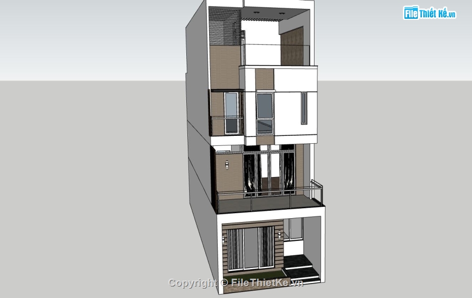 Thiết kế nhà phố,nhà 4 tầng,sketchup nhà phố 4 tầng,thiết kế nhà phố 4 tầng,mẫu nhà phố hiện đại