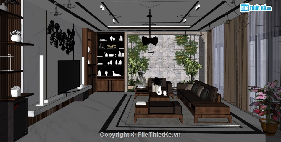 file sketchup phòng khách bếp,nội thất phòng khách bếp sketchup,nội thất phòng khách bếp,sketchup nội thất phòng khách bếp