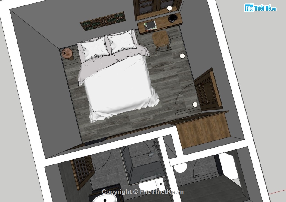 nội thất phòng ngủ,3d phòng ngủ,sketchup phòng ngủ