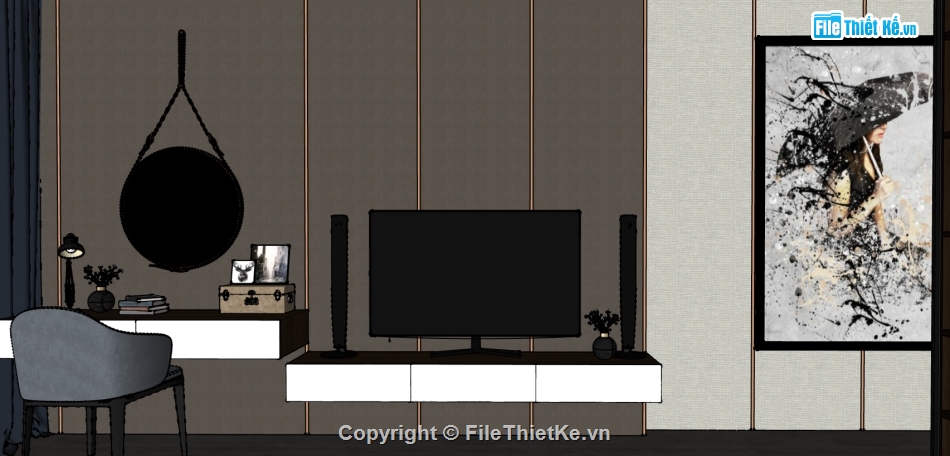 File sketchup phòng ngủ hiện đại,phòng ngủ hiện đại file sketchup,thiết kế phòng ngủ hiện đại