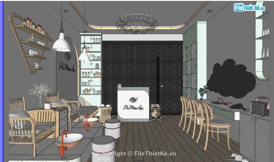 Thiết kế spa,file su spa,model su spa đẹp,file sketchup spa