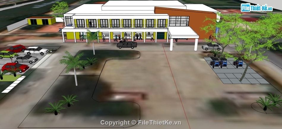 su trụ sở văn phòng,file sketchup trụ sở,model su trụ sở làm việc