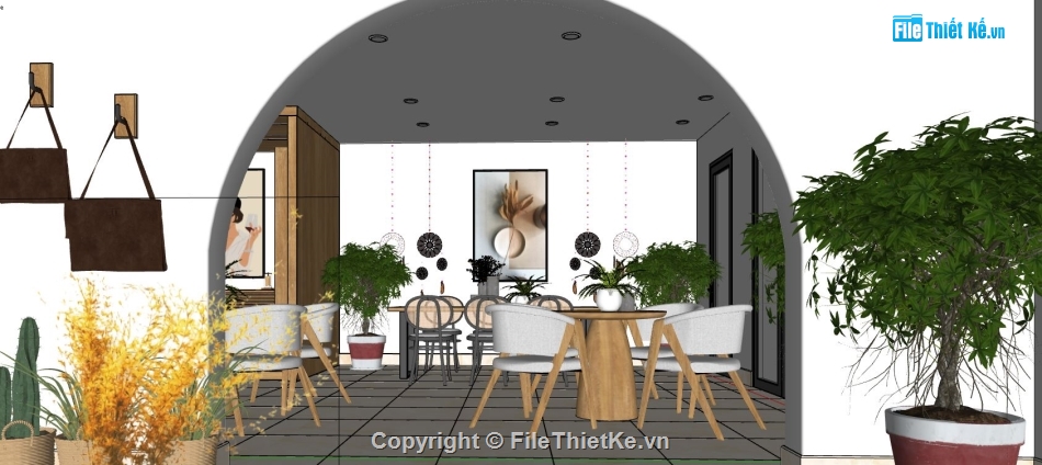 model su quán cafe,file sketchup quán cafe,model sketchup quán cafe,file su quán cafe