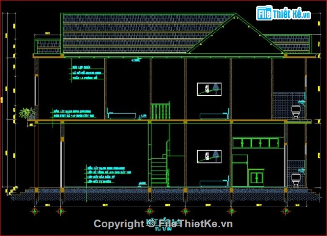 Thiết kế nhà ở,kiến trúc nhà 2 tầng,nhà ở 6x17m