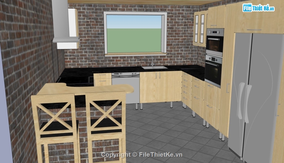 model bếp,nội thất phòng bếp,phòng bếp model su