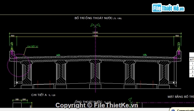 thoát nước,thoát nước trên cầu,trên cầu,cầu dầm,hệ thống,dầm I 33m