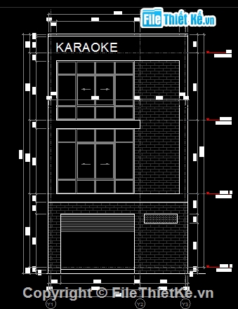 Bản vẽ kiến trúc kinh doanh phòng hát karaoke