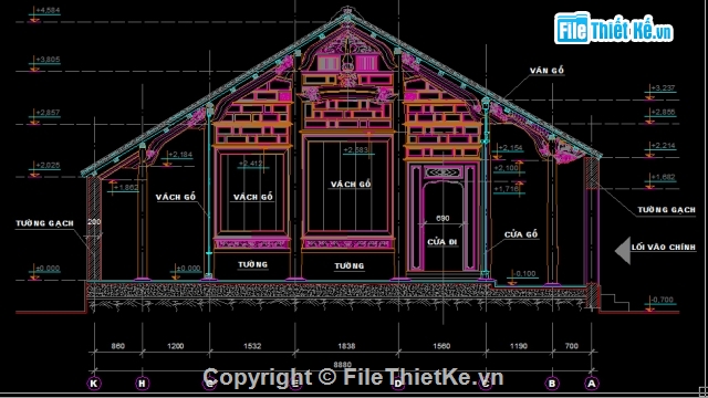 kiến trúc chùa,kiến trúc mái chùa,bản vẽ chi tiết chùa